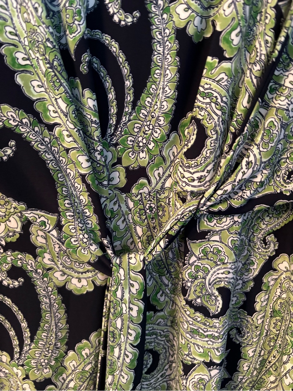 Tommy Hilfiger Navy and Green Paisley Tie-Waist Midi Dress - Picture 4 of 12